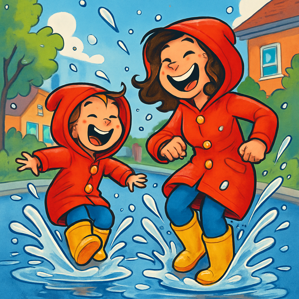 Puddle Splash Raincoat Fun Painting by numbers kit