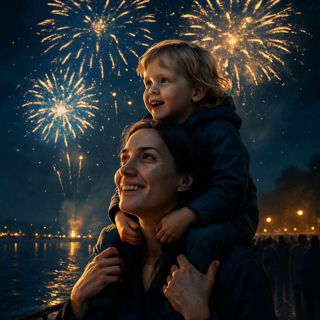 Fireworks Night Shoulder Lift Paint by numbers art