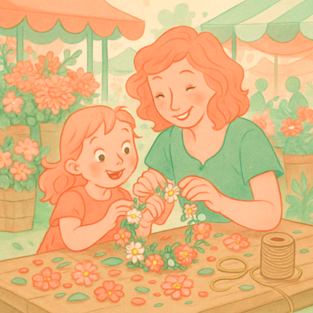 Afternoon Market Flower Crown paint by numbers