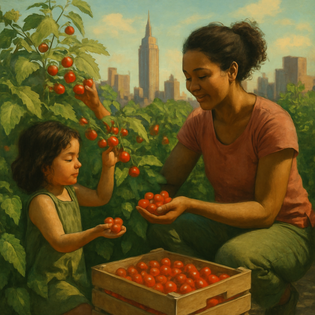 Rooftop Garden Harvest Duo Paint by numbers art