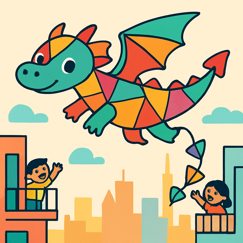 Cloud City Kite Dragon Painting by numbers kit