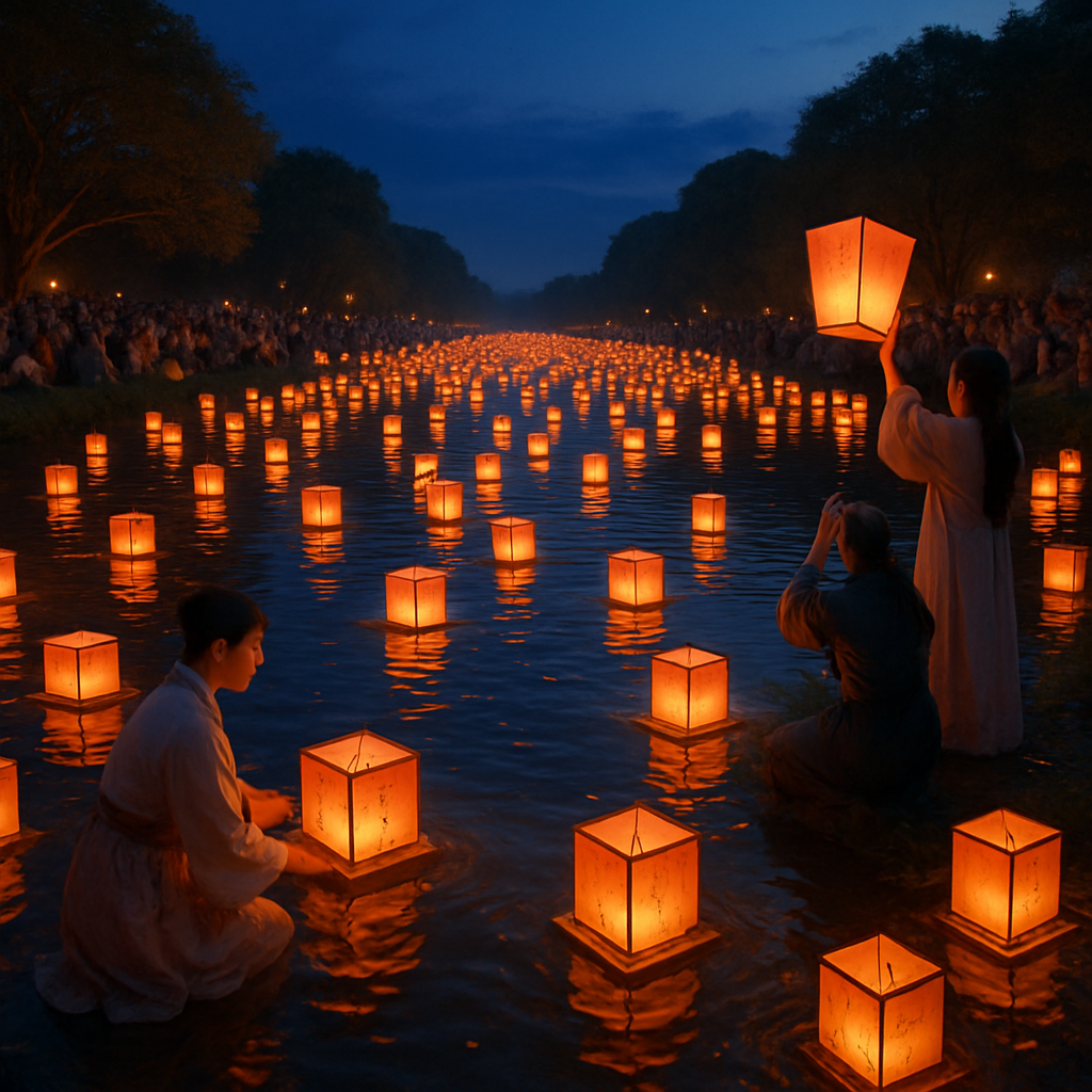 Lantern Festival At Taiwan Riverbank Paint by numbers art