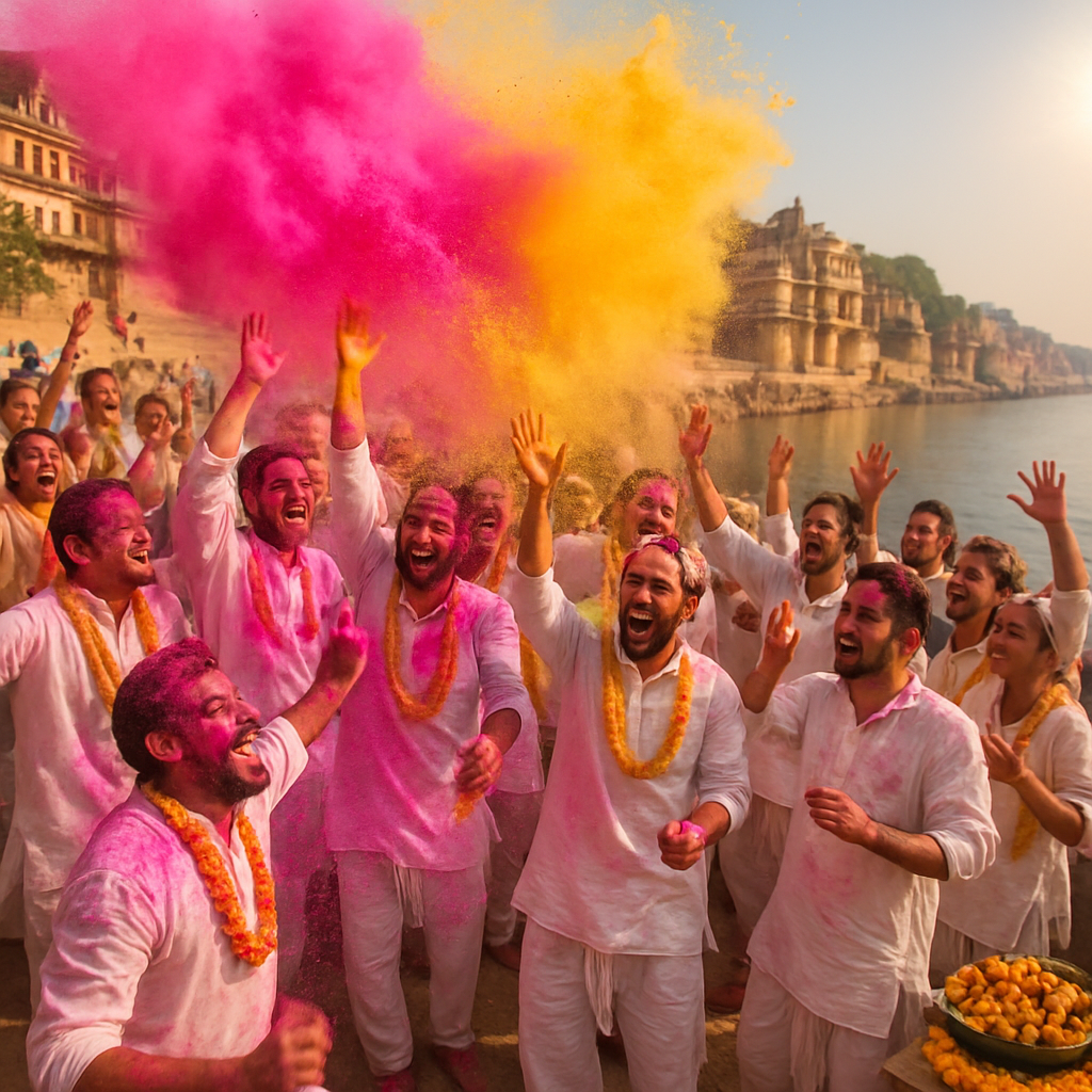 Holi Festival In Varanasi Painting by numbers kit