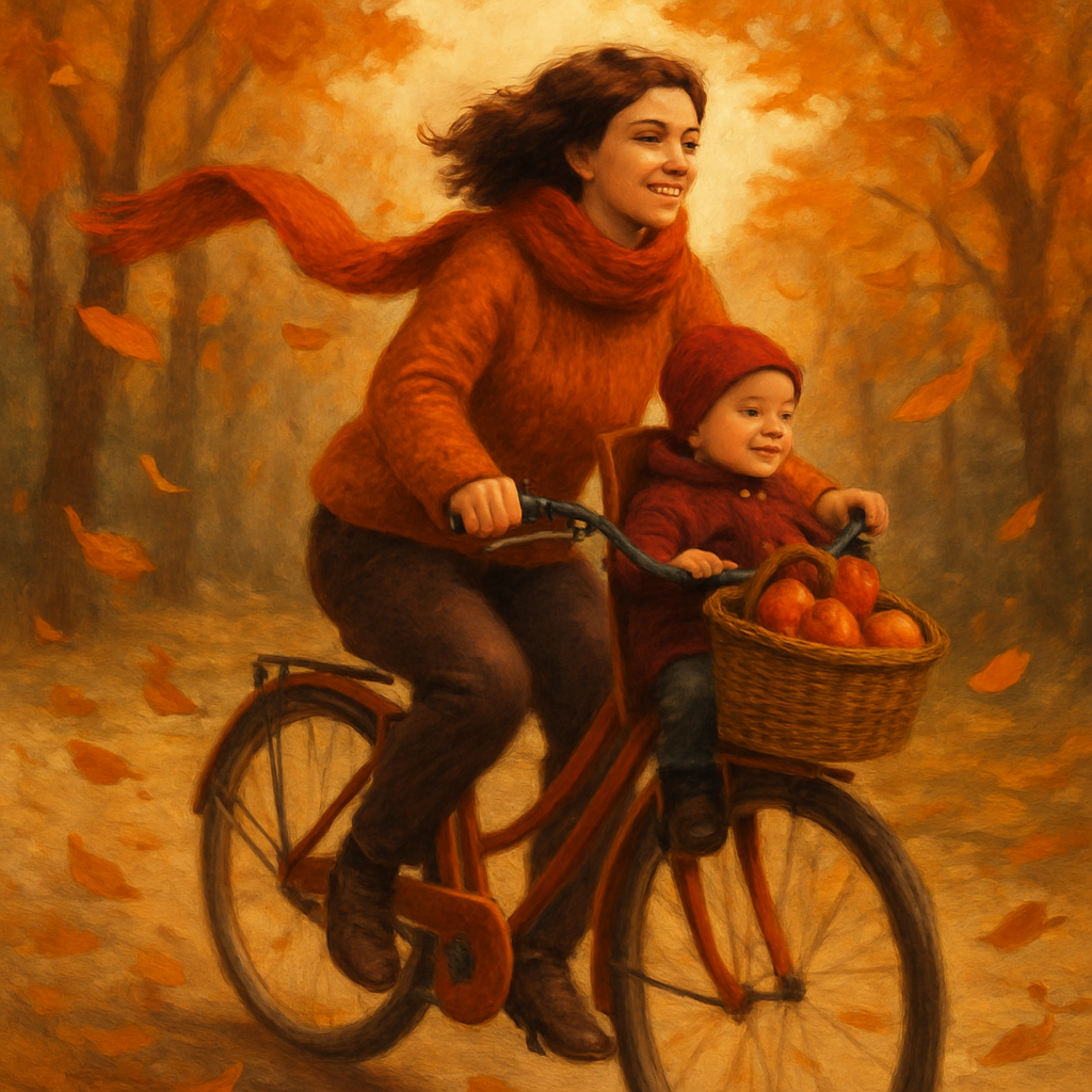 Bicycle Ride Through Autumn Painting by numbers kit