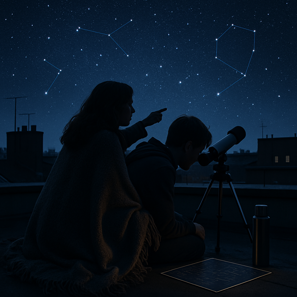 Mother And Teen Stargazing DIY paint by numbers