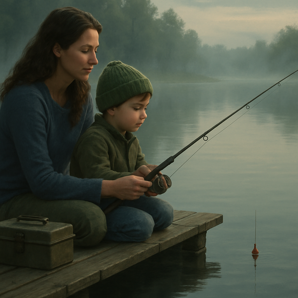 Lakeside Fishing Lesson DIY paint by numbers