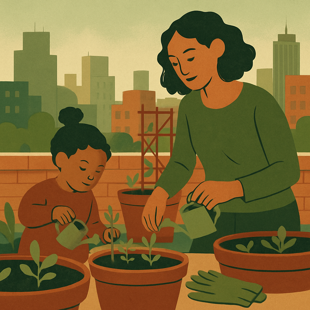 City Rooftop Garden Play paint by numbers