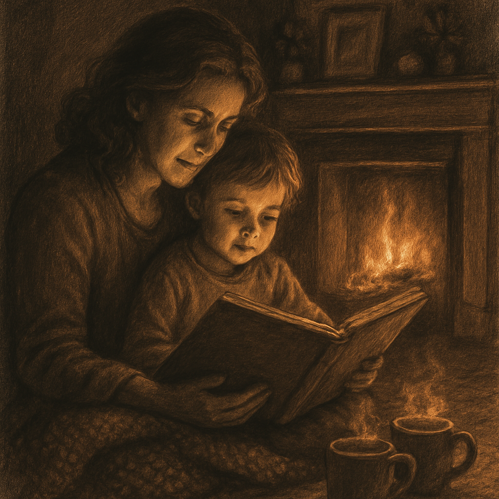 Cozy Fireplace Story Circle paint by number