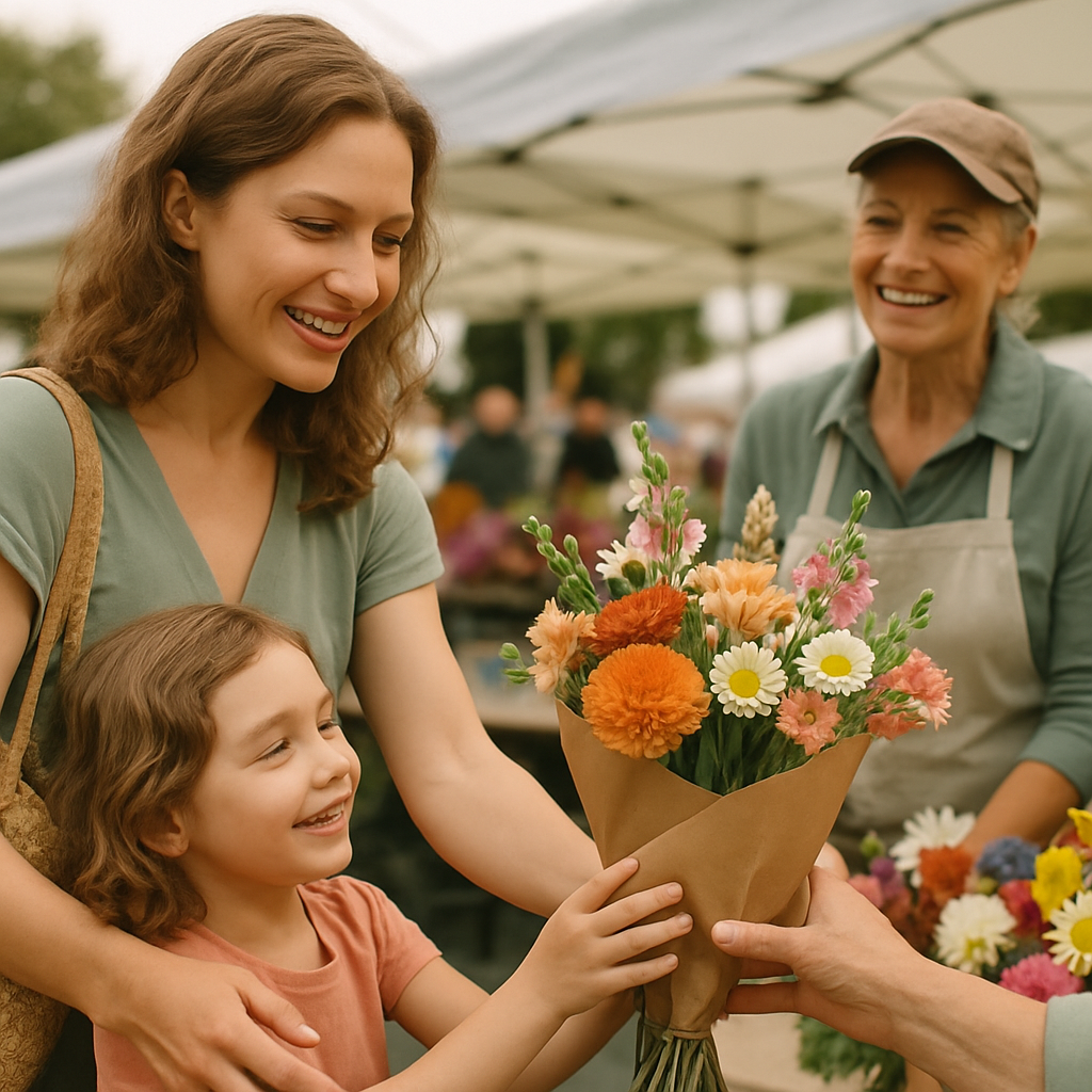 Farm Market Flower Choosing paint by color