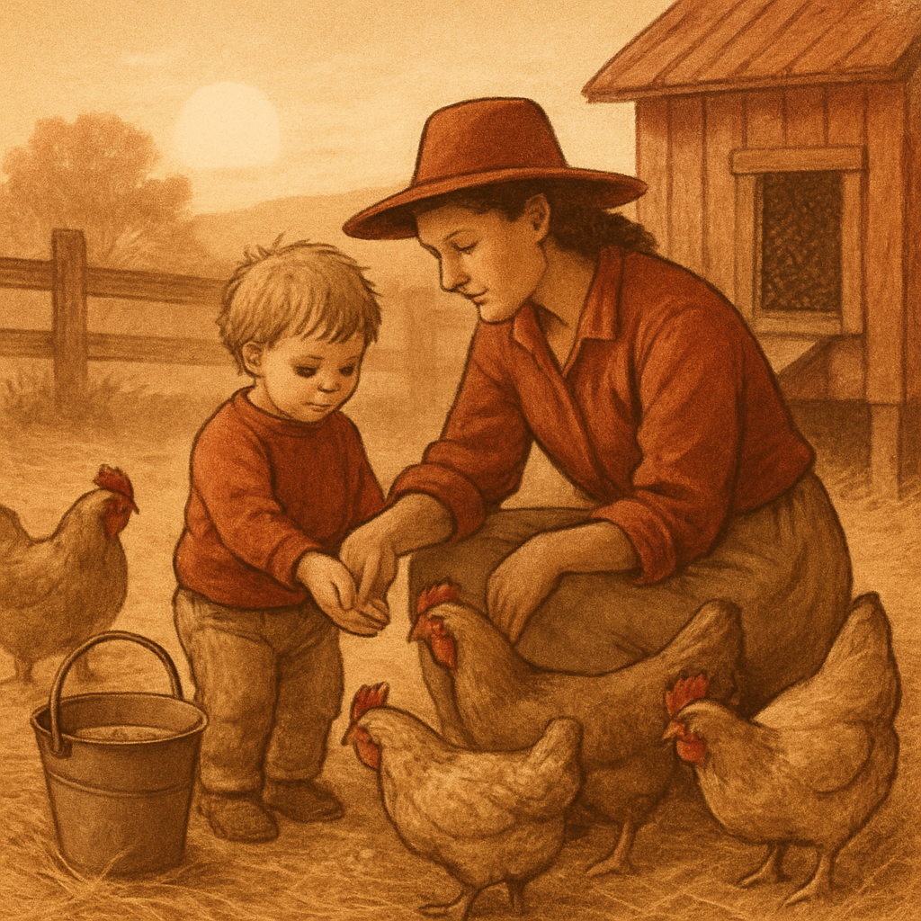 Morning Farmer Feeding painting number kit