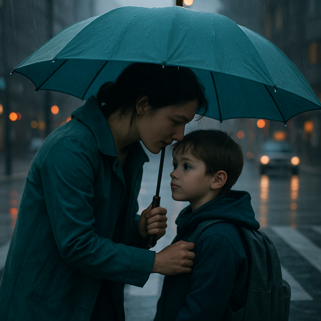 Umbrella Sharing Commute paint by number