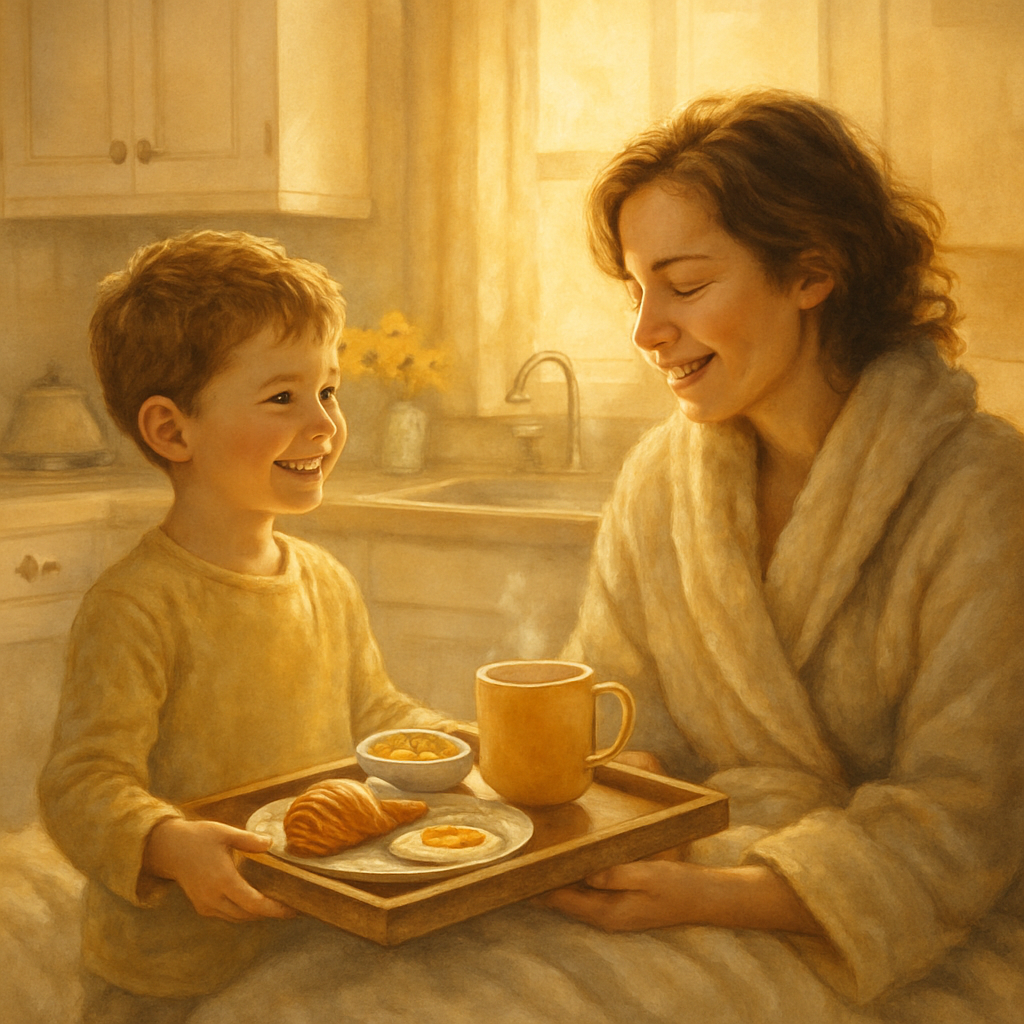 Morning Breakfast Surprise With Mom painting number kit