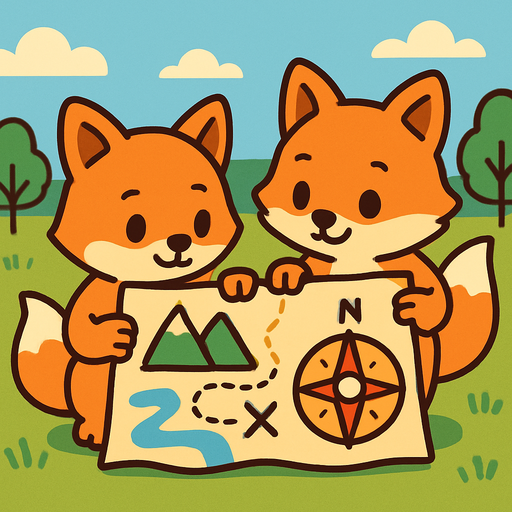 Map-Making Fox Explorers Number painting