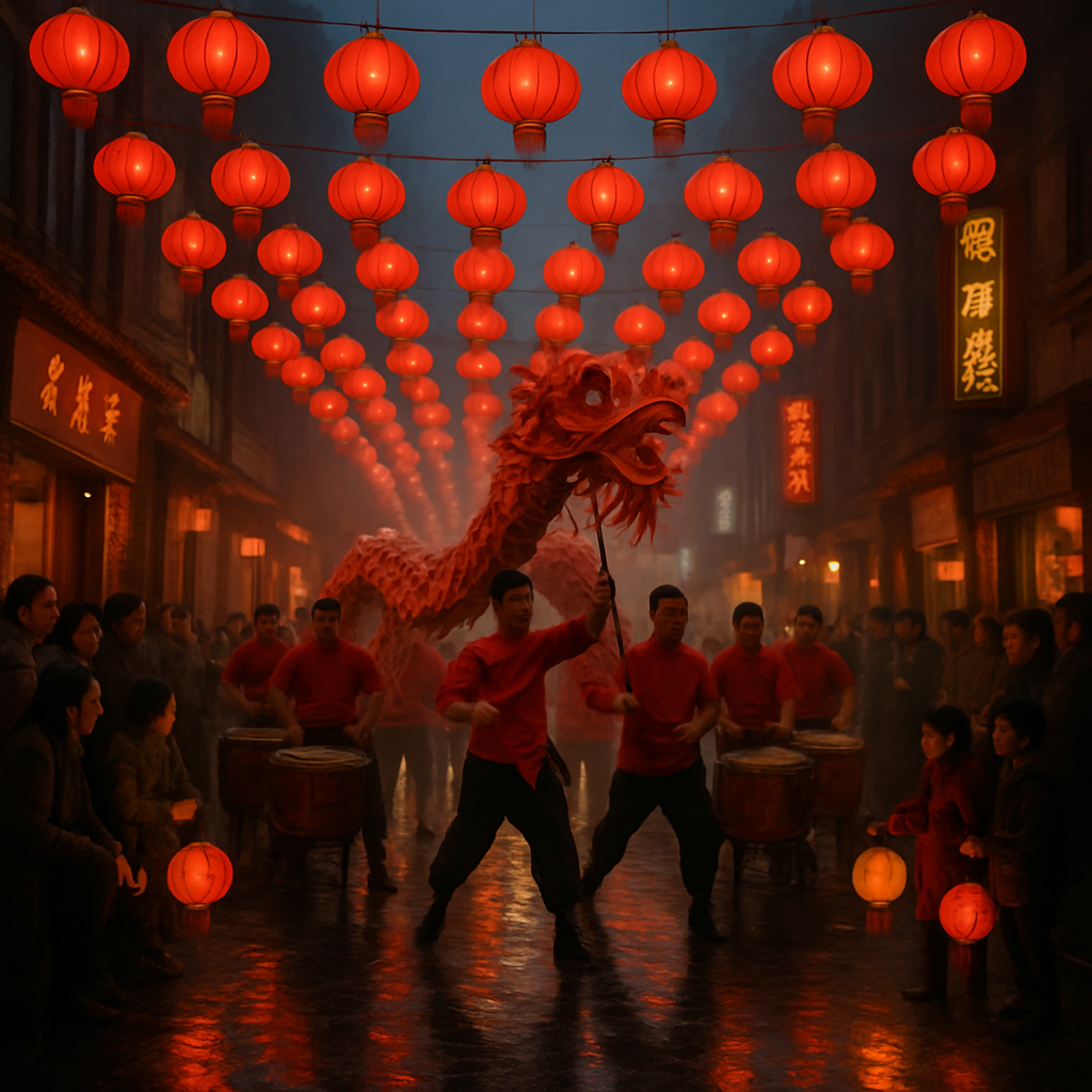 Chinese New Year Lantern Parade paint by color