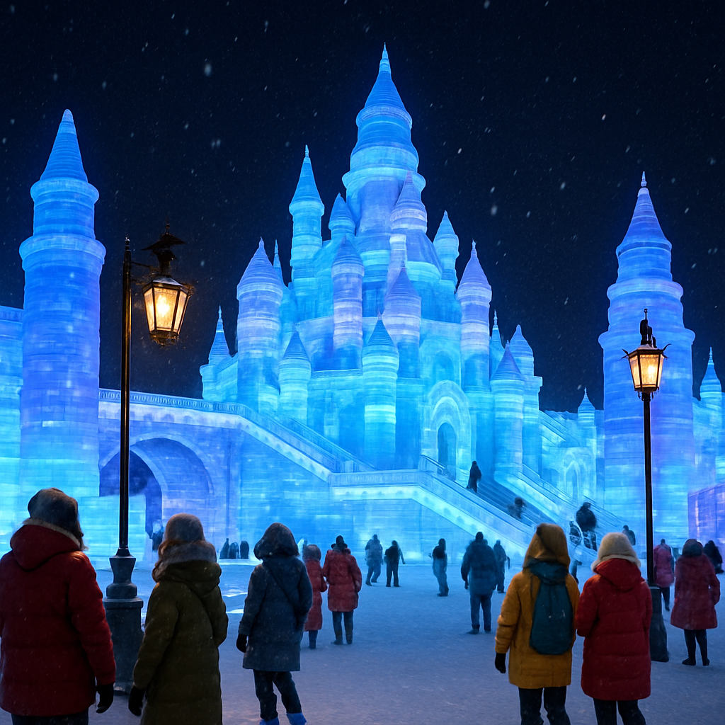 Harbin Ice And Snow Festival Night Scene paint by number