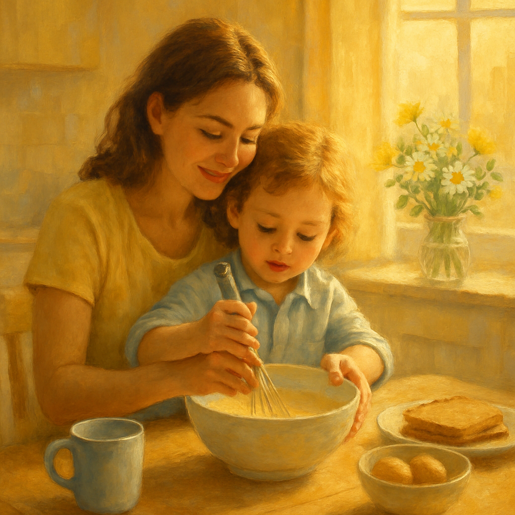 Morning Joy With Mom paint by number