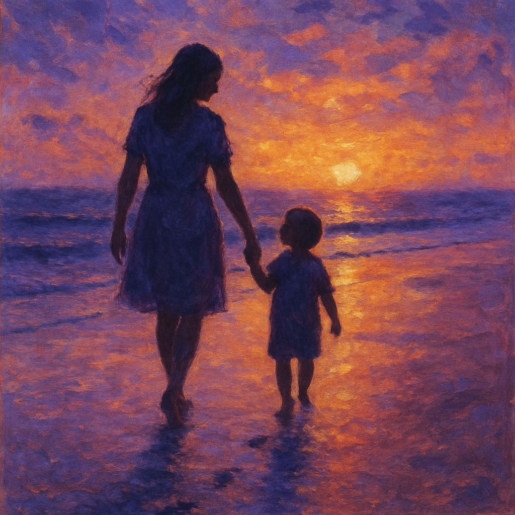 Sunset Stroll On The Beach DIY paint by numbers