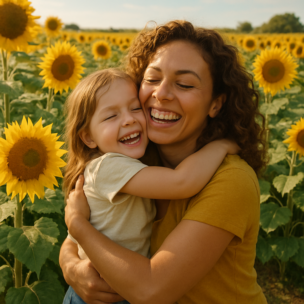 Sunflower Field Hug DIY paint by numbers