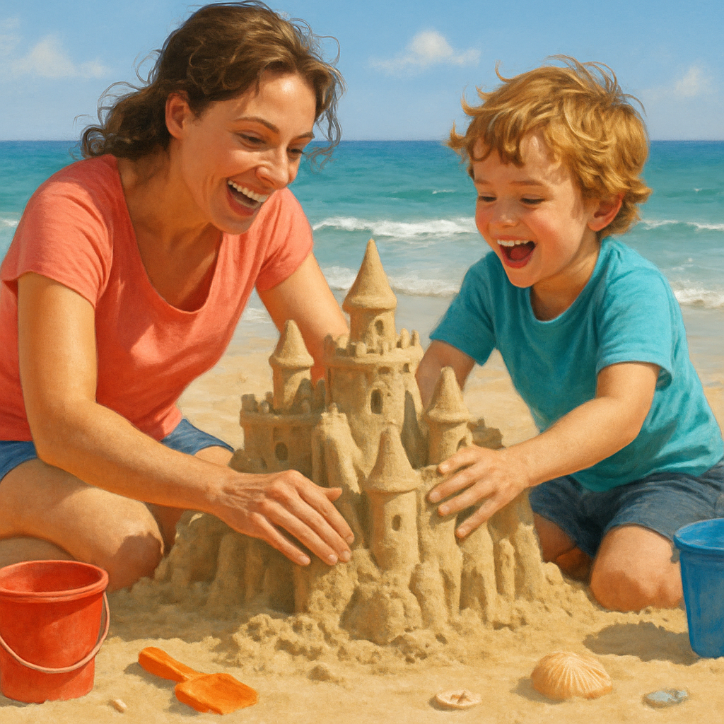 Building Sandcastles Together Painting by numbers kit