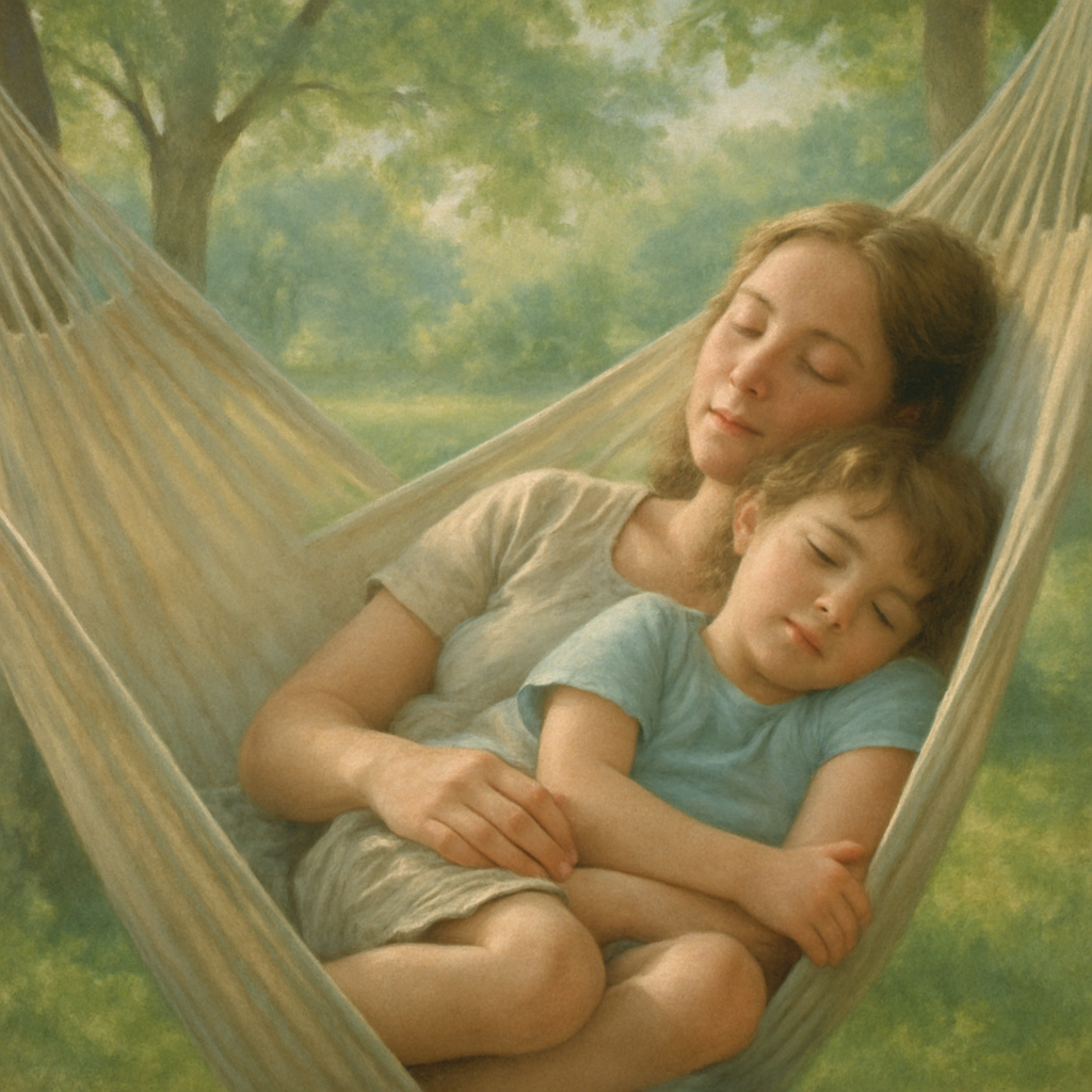 Mother And Child Hammock Rest Painting by numbers kit