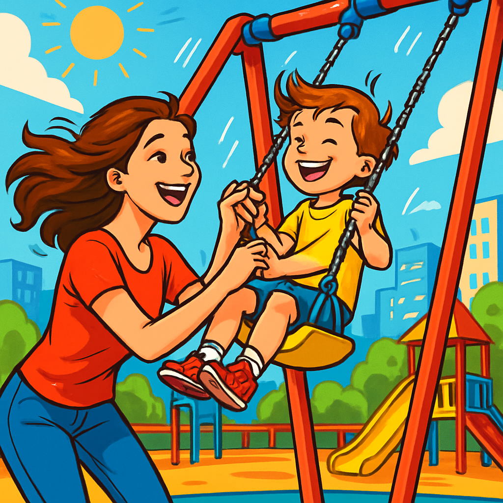 Joyful Playground Swinging Paint by numbers art