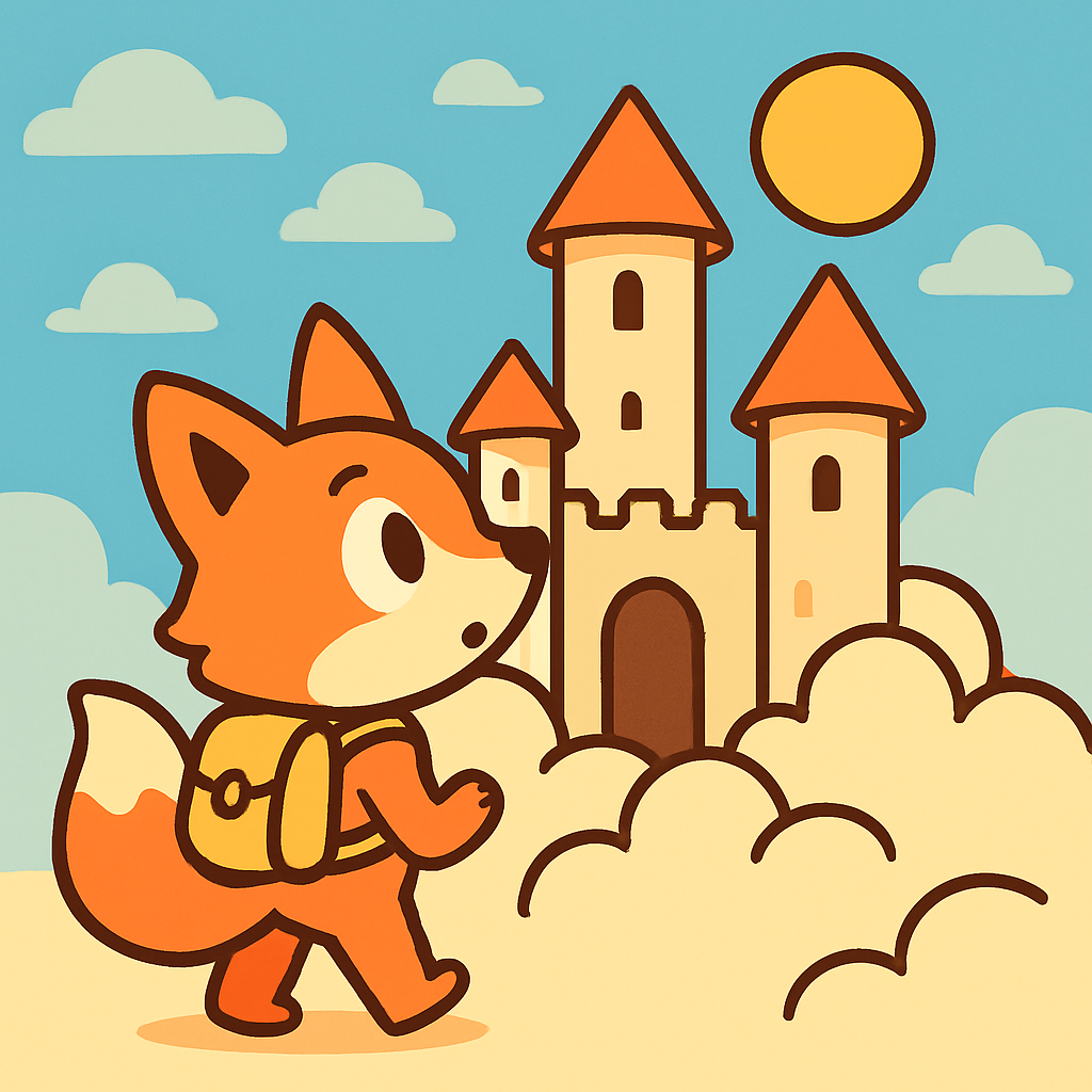 Cloud Castle Explorer Fox Paint by numbers art