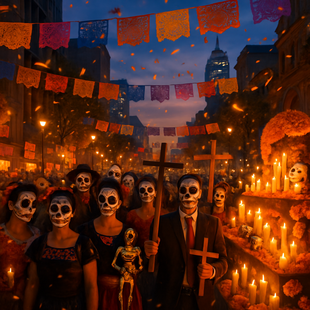 Dia De Los Muertos Street Celebration In Mexico City DIY paint by numbers