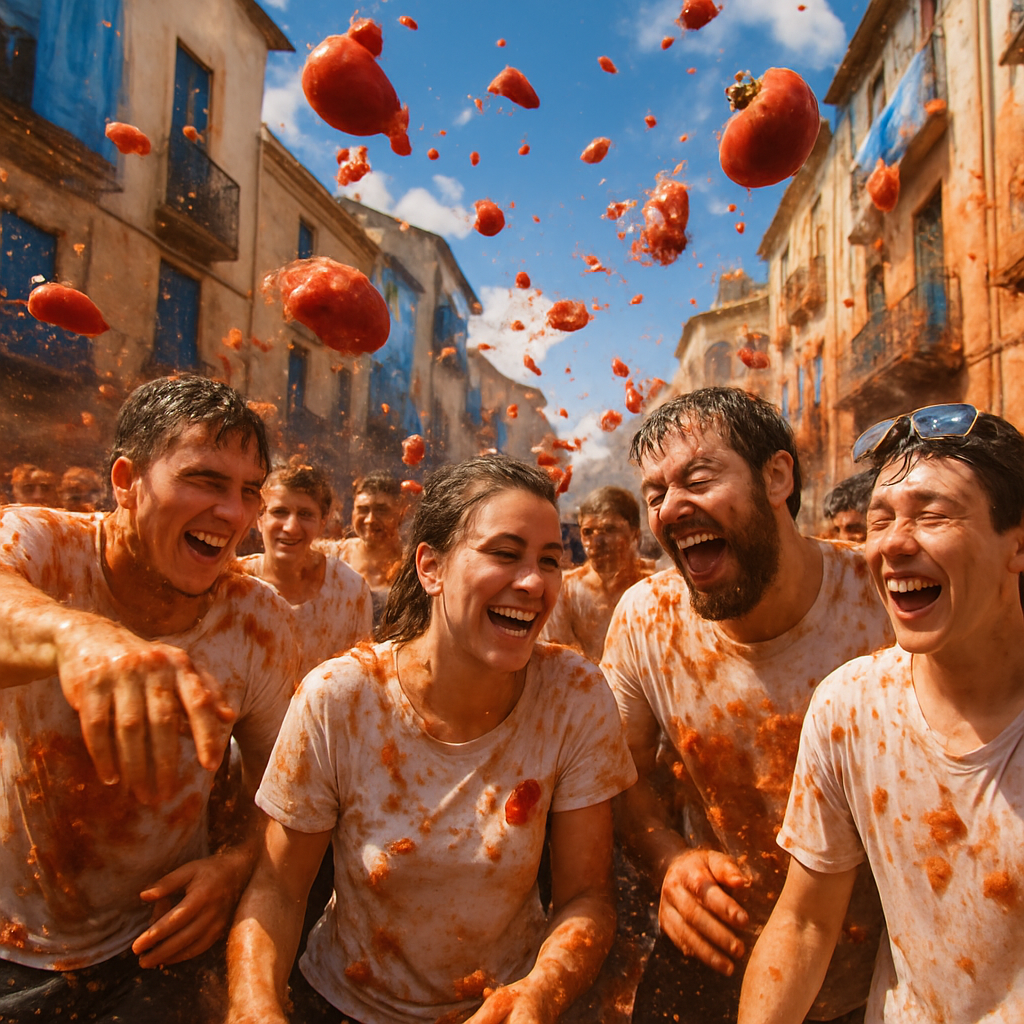 La Tomatina Festival DIY paint by numbers