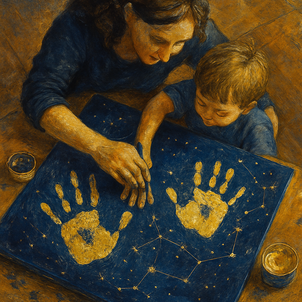 Constellation Handprints Paint by numbers art