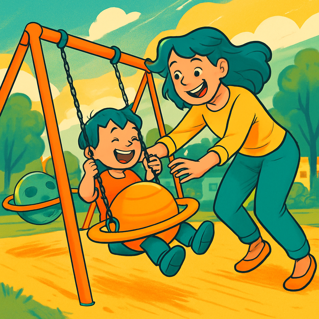 Planetary Playground Swing DIY paint by numbers