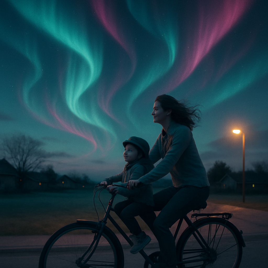 Aurora Evening Bike Ride Painting by numbers kit