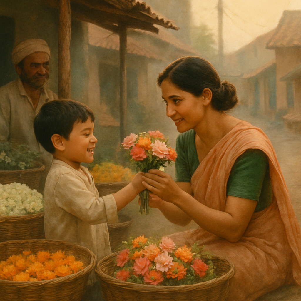 Dawn Market Flower Exchange Painting by numbers kit