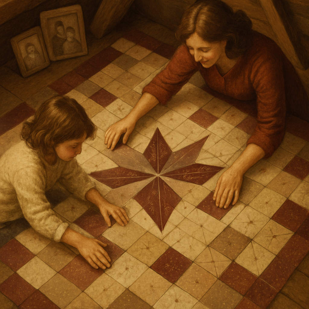 Star Map Memory Quilt Number painting