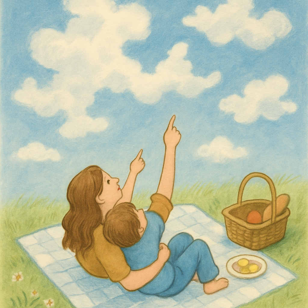 Cloud Watching Picnic DIY paint by numbers