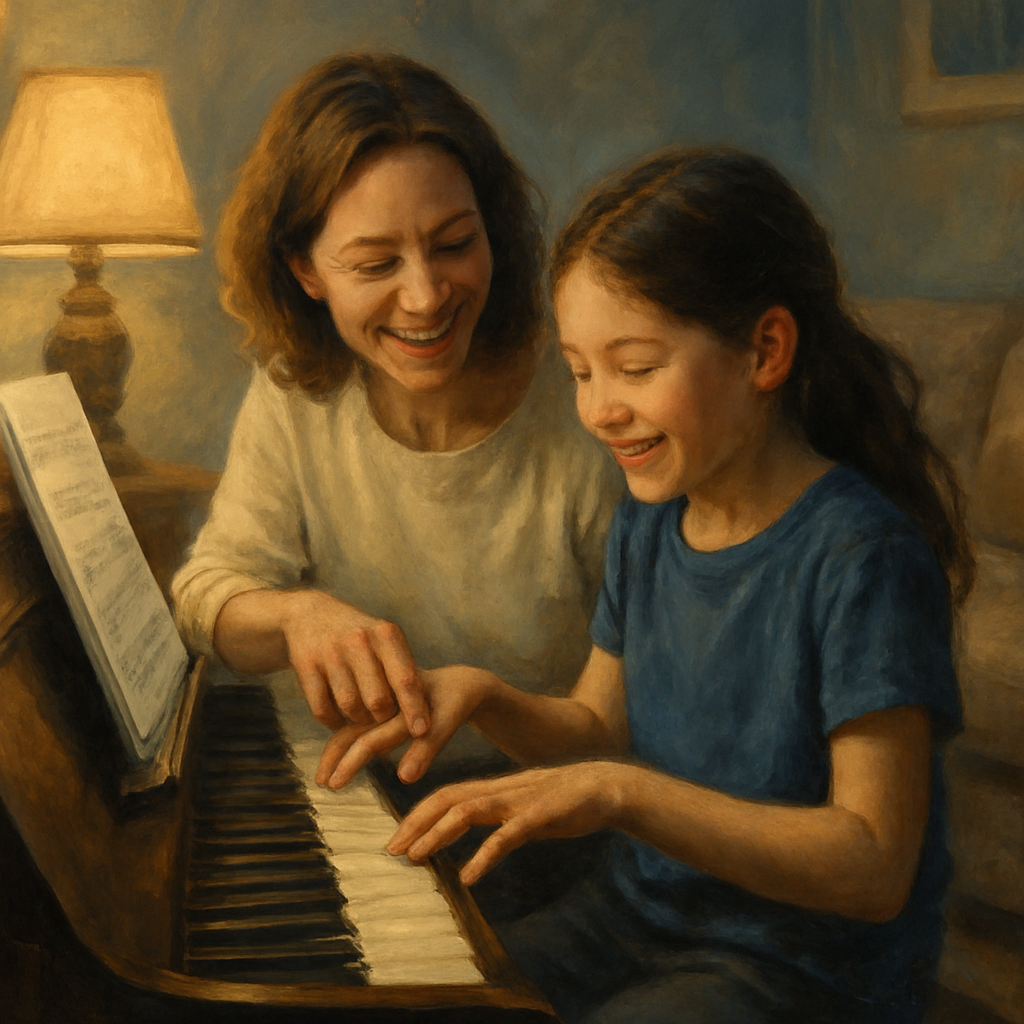 Evening Piano Duet paint by color