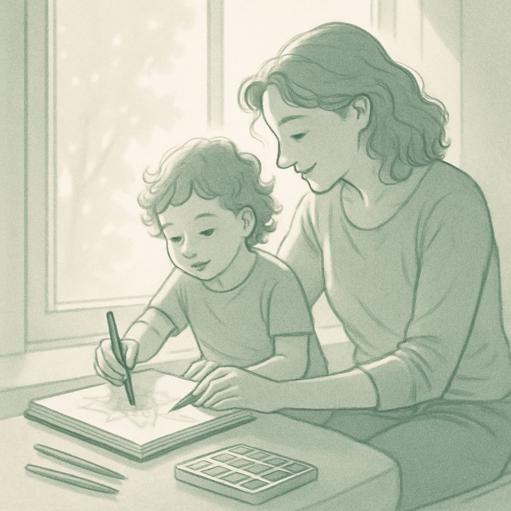 Morning Sketch Window Seat Number painting