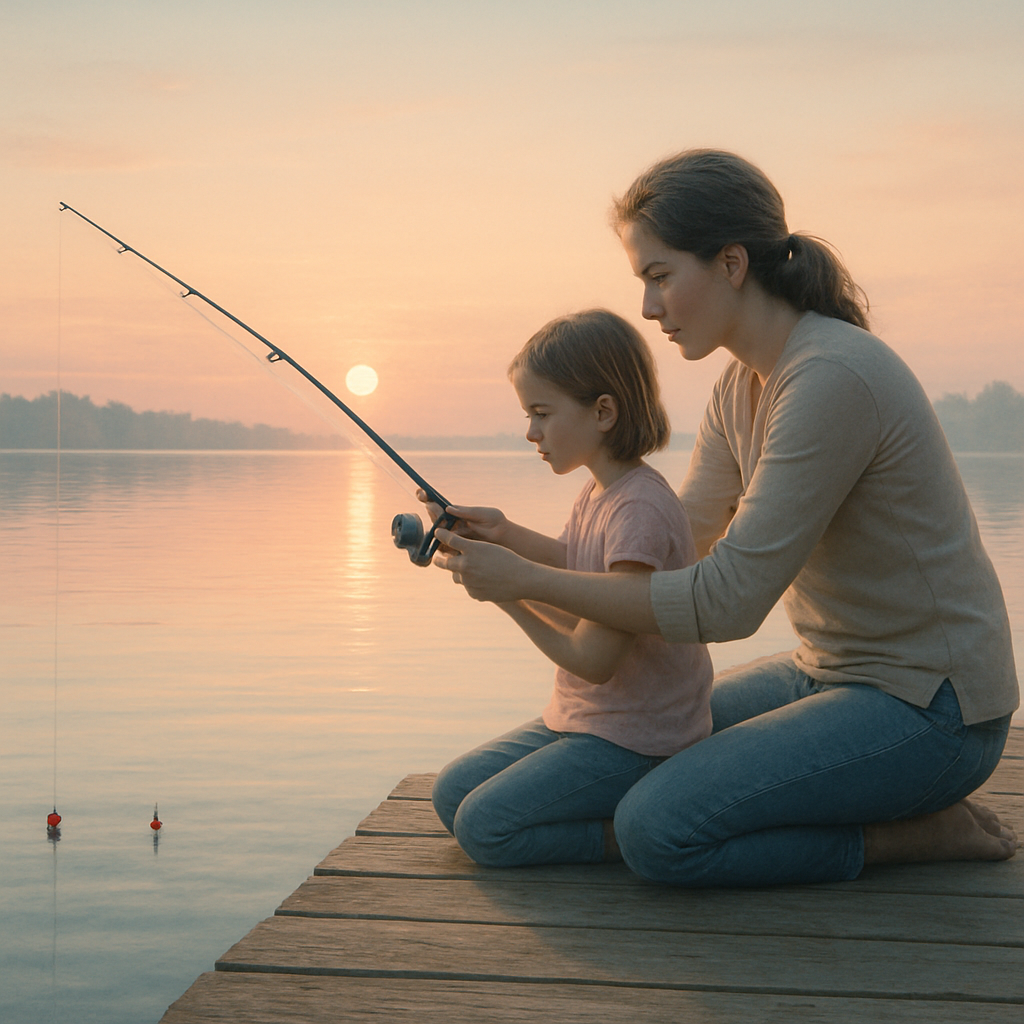 Dawn Fishing Lesson Number painting