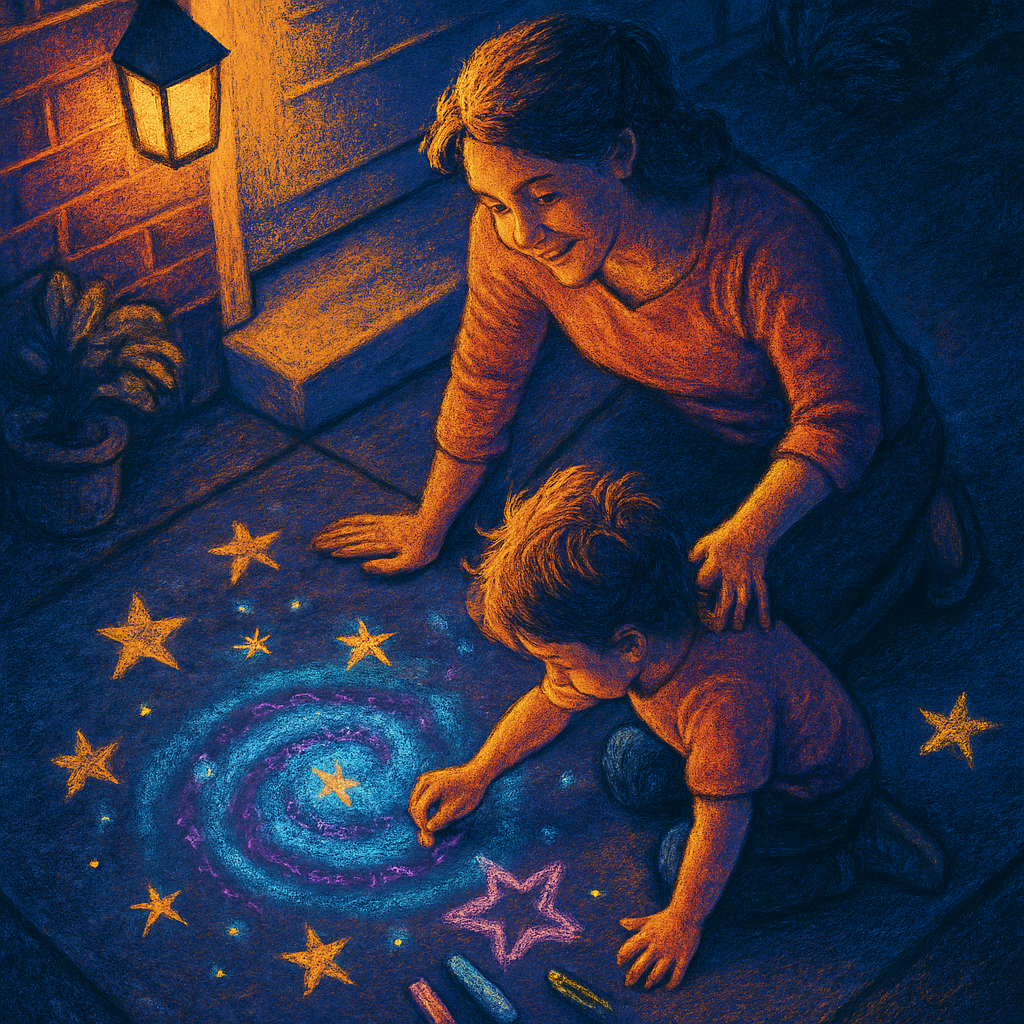 Starlit Sidewalk Chalk paint by number