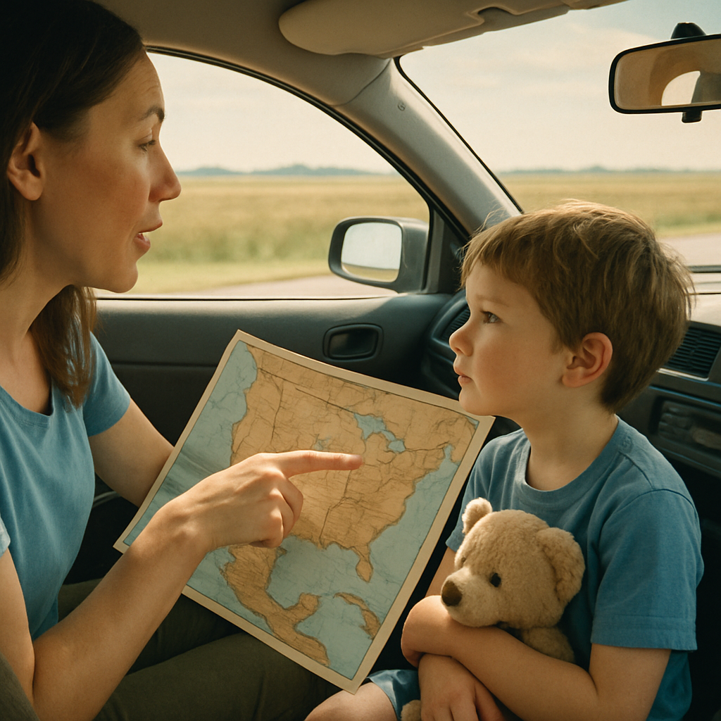 Backseat Road Trip Map paint by numbers
