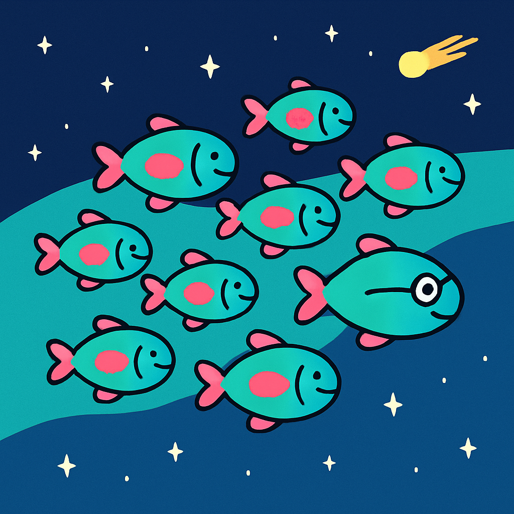 Cosmic School Of Fish DIY paint by numbers