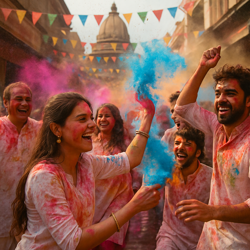 Colorful Holi Festival In Vrindavan India Painting by numbers kit