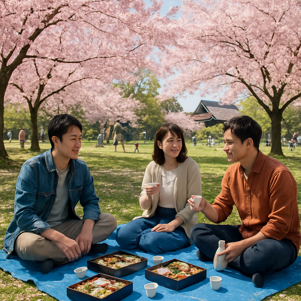 Hanami Sakura Viewing Picnic In Japan Paint by numbers art
