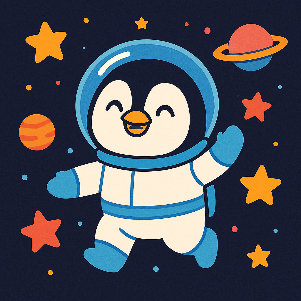 Adventurous Space Penguin Painting by numbers kit