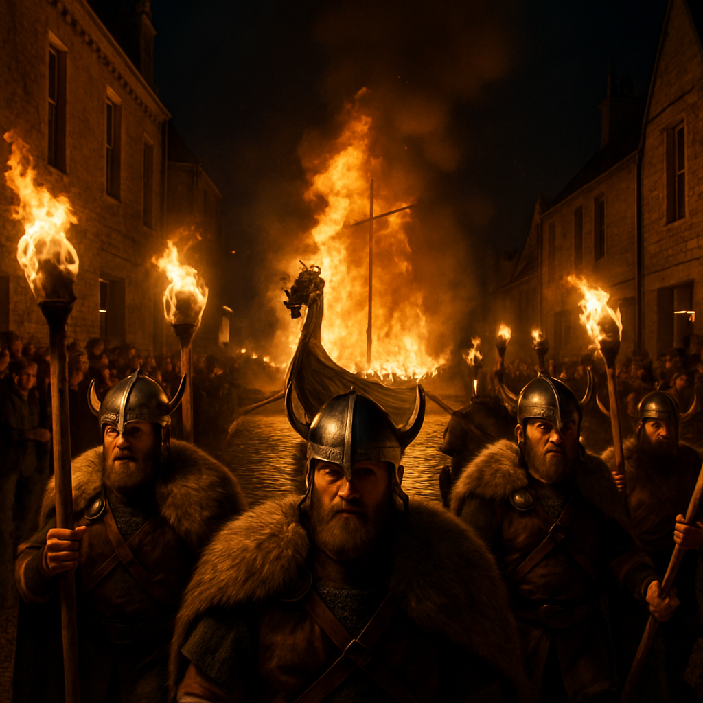 Up Helly Aa Viking Festival In Scotland painting number kit
