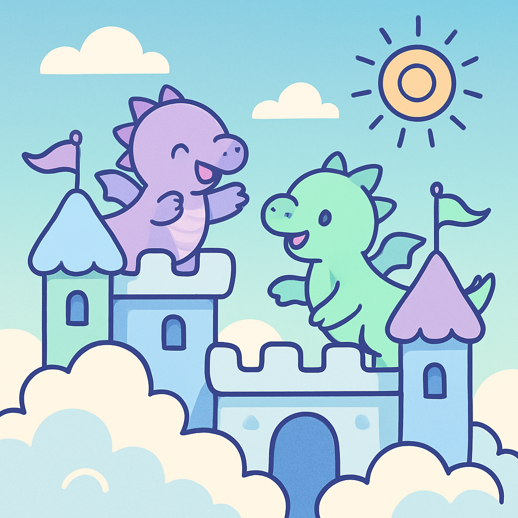 Cloud Castle Dragons paint by numbers