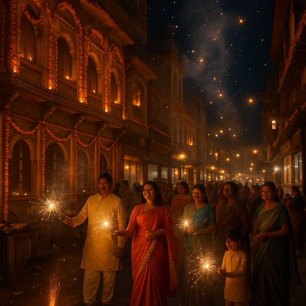 Diwali Night Fireworks In Jaipur Numbered painting kits