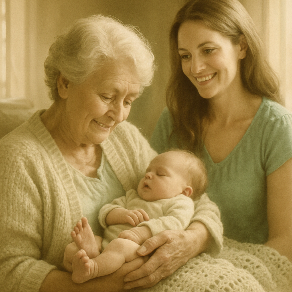 Grandma And Baby First Meeting Painting by numbers kit