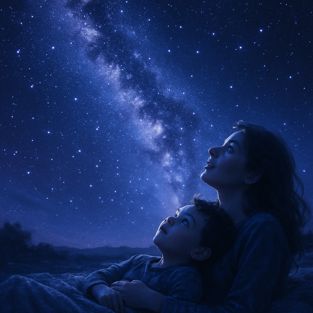 Mother And Child Star Gazing paint by number