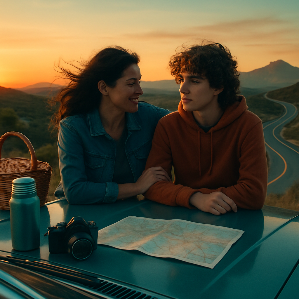 Mother And Teen On Road Trip Paint by numbers art