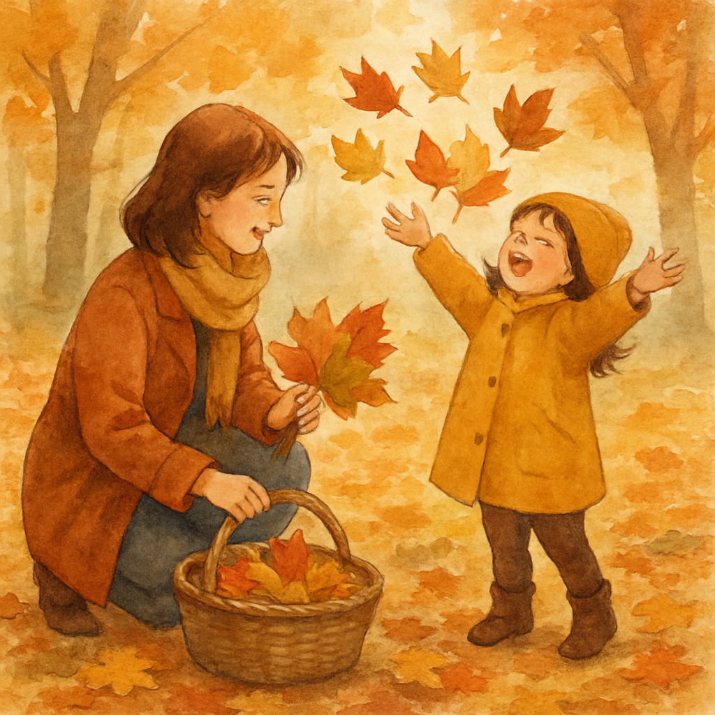 Autumn Leaf Collecting Paint by numbers art